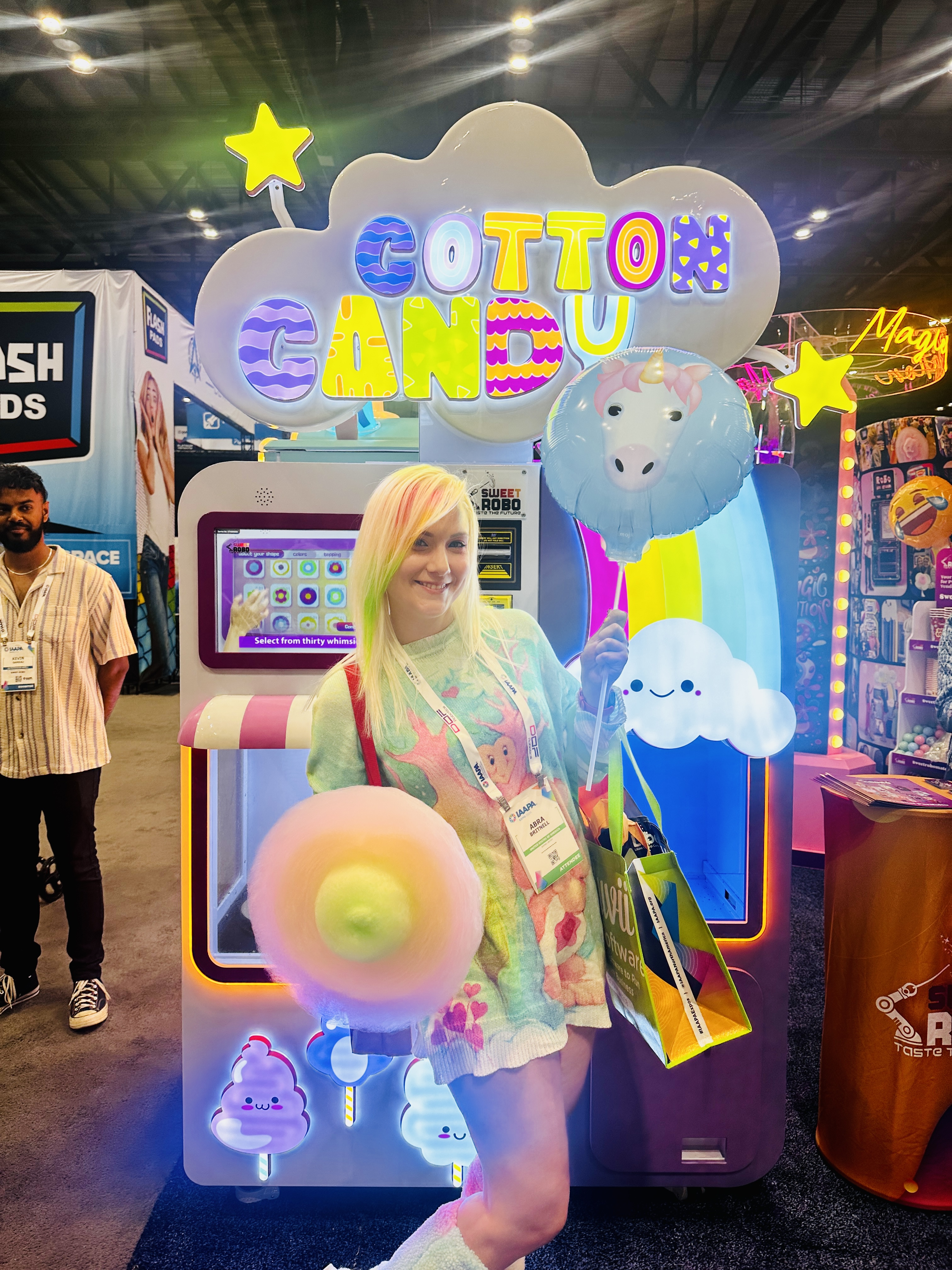 Cotton candy machine at trade show